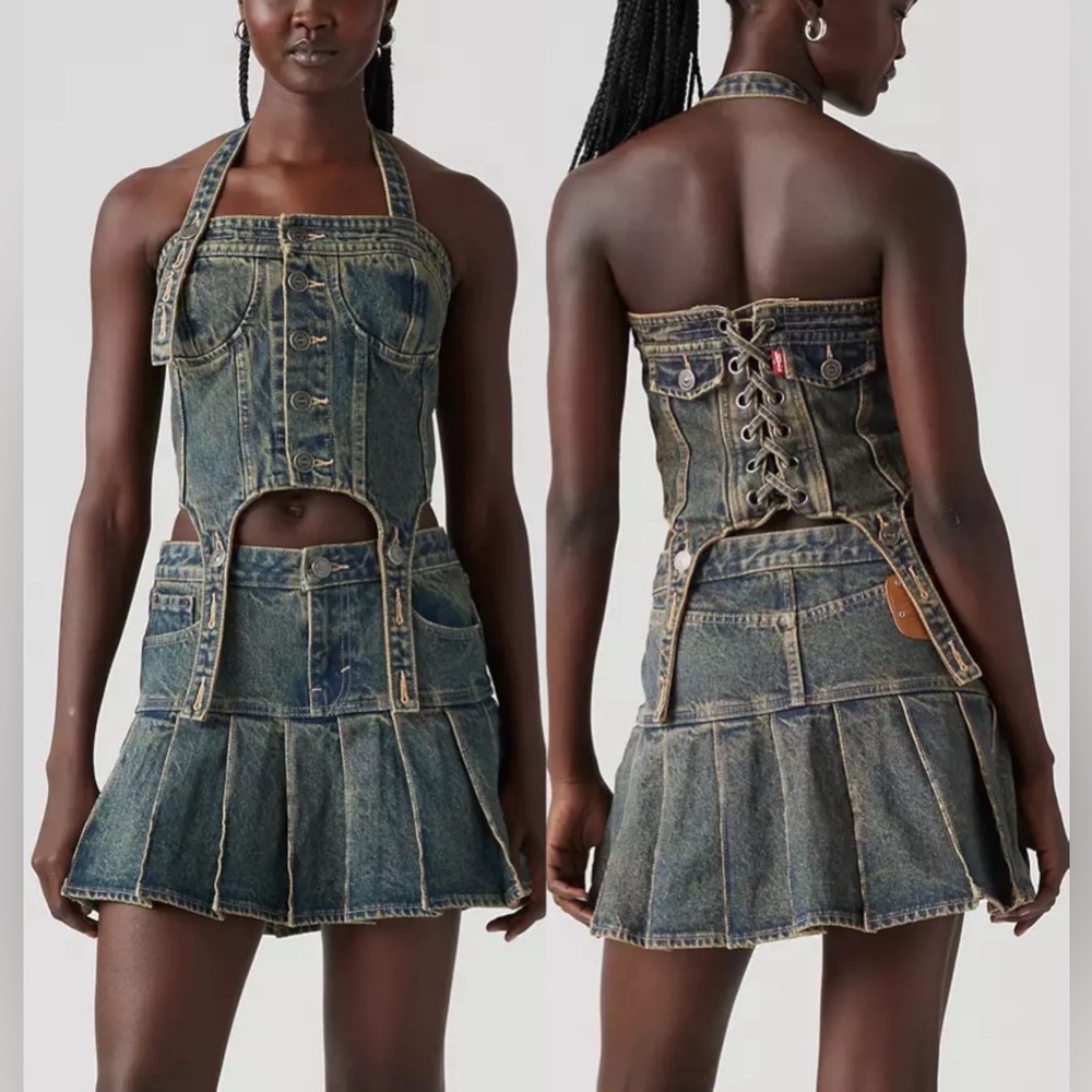 Levi’s x ADSB Andersson Bell Denim Corset in Tinted Indigo